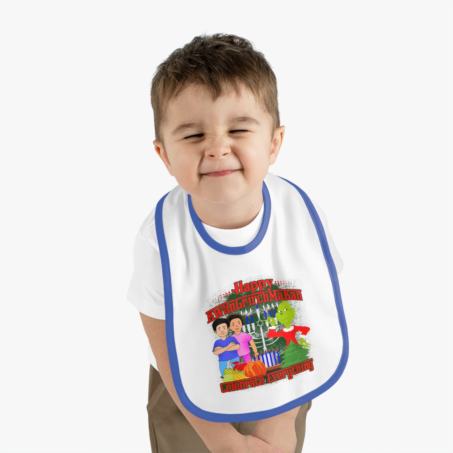 Grinch Family Christmas Baby Bib – "Happy Grinchmas" Holiday Feeding Bib