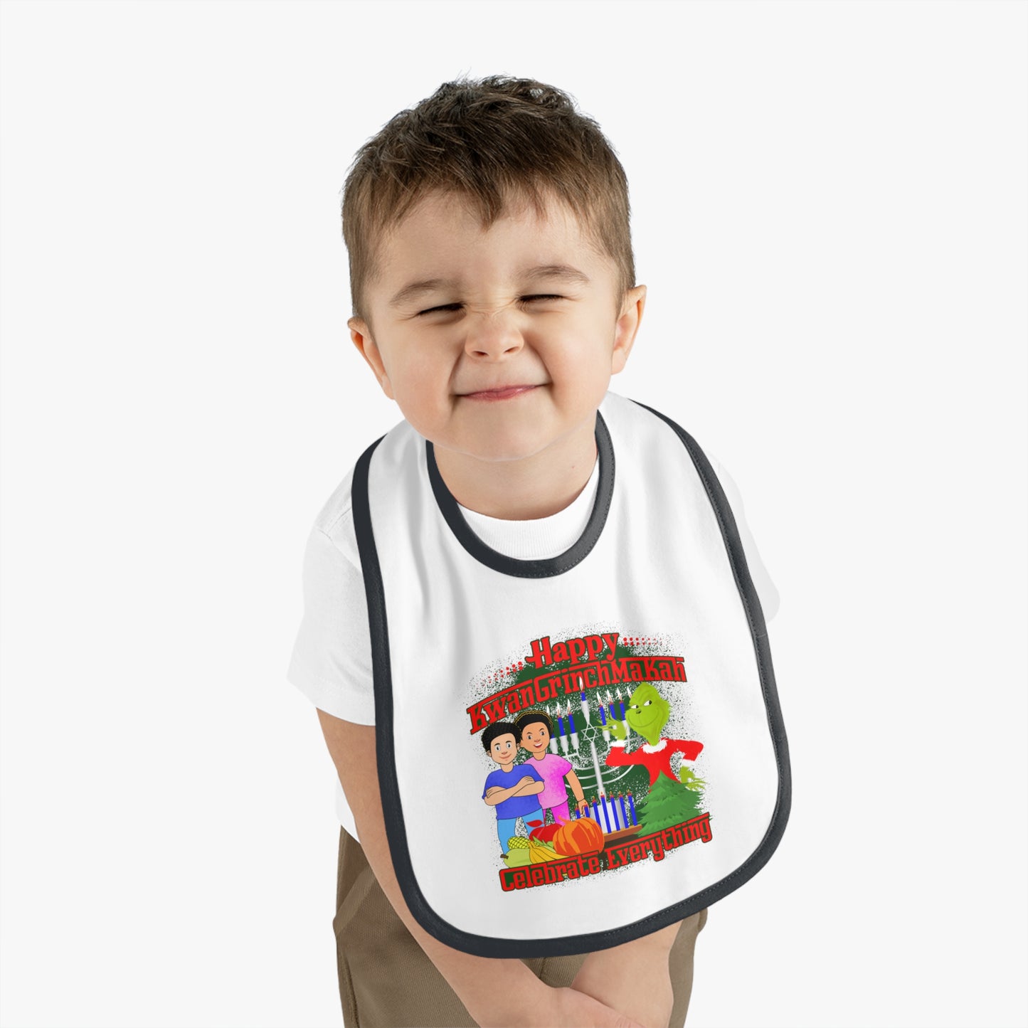 Grinch Family Christmas Baby Bib – "Happy Grinchmas" Holiday Feeding Bib