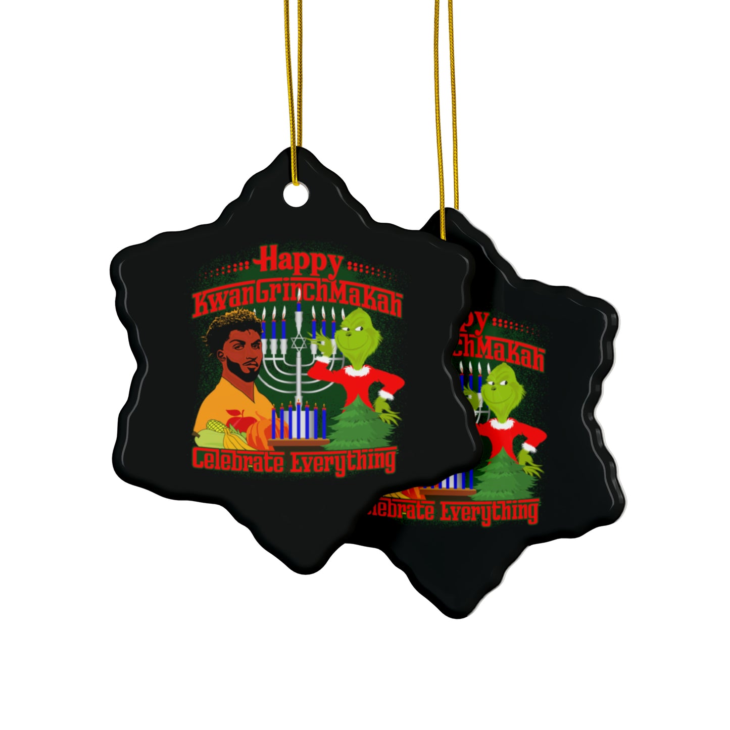 KwanGrinchMakah Ceramic Ornaments (1pc, 3pcs, 5pcs, 10pcs)