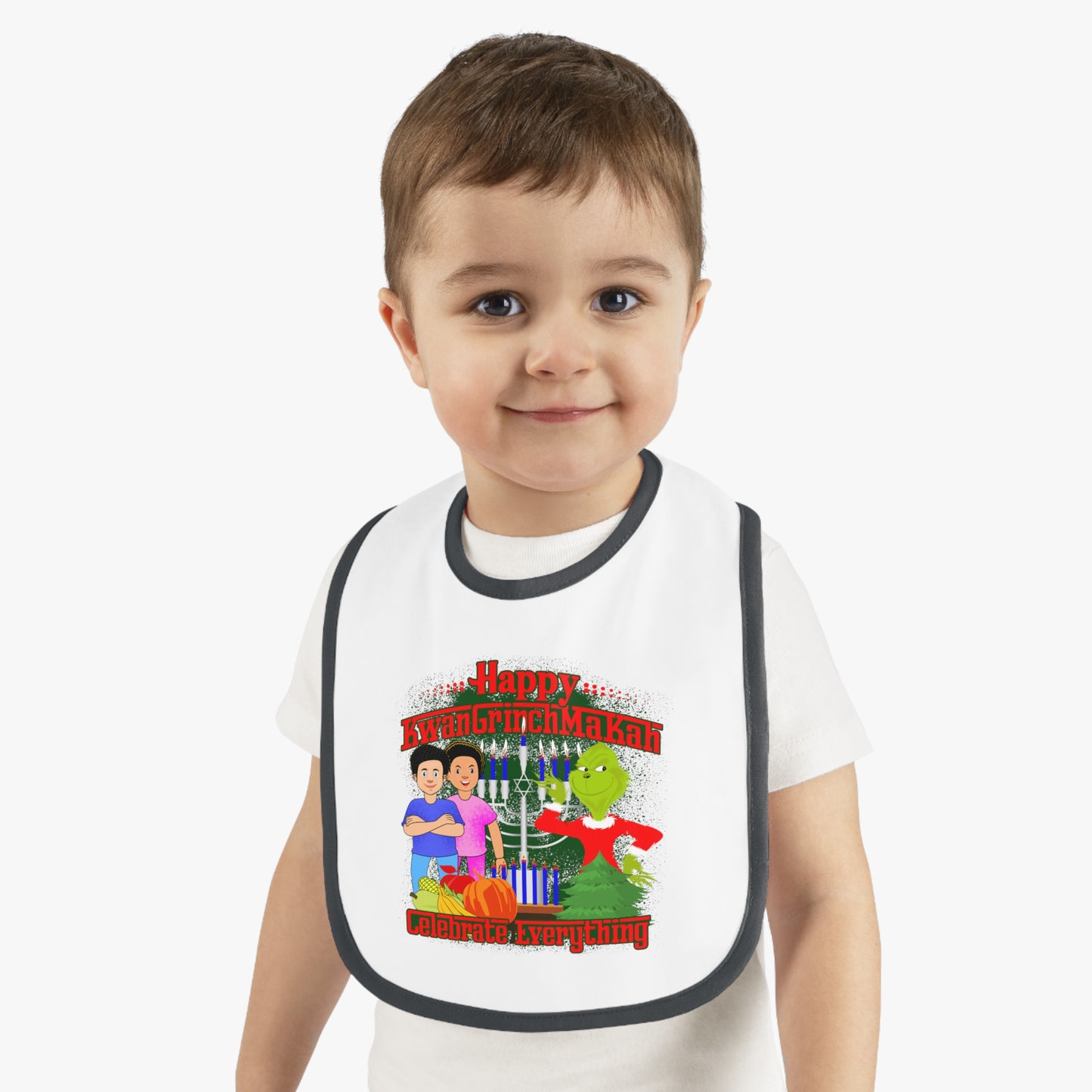 Grinch Family Christmas Baby Bib – "Happy Grinchmas" Holiday Feeding Bib