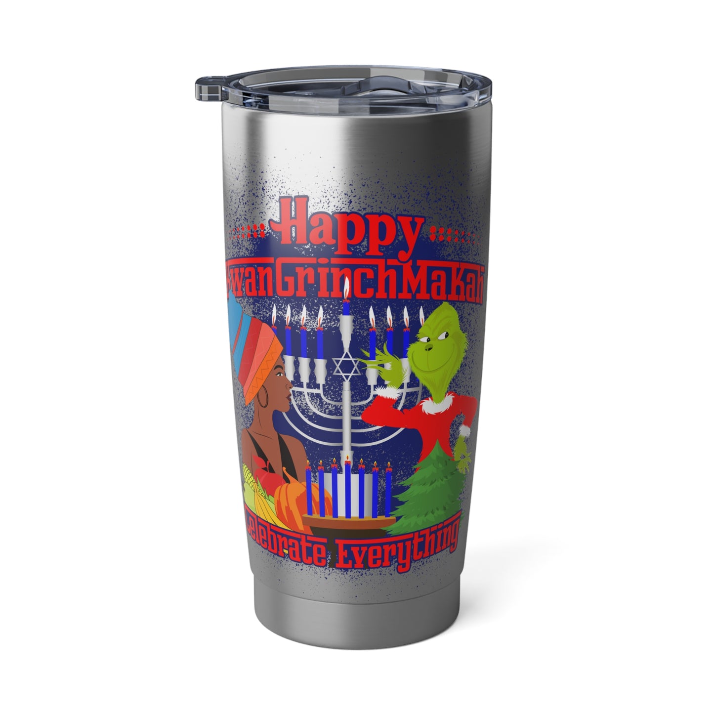 KwanGrinchMakah Celebration 20oz Tumbler - Festive 'Celebrate Everything' Holiday Travel Cup