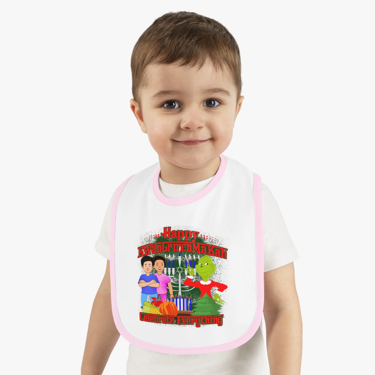 Grinch Family Christmas Baby Bib – "Happy Grinchmas" Holiday Feeding Bib